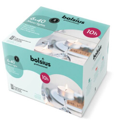 Bolsius Professional Theelicht Maxi 10u Wit, doos 6x40st